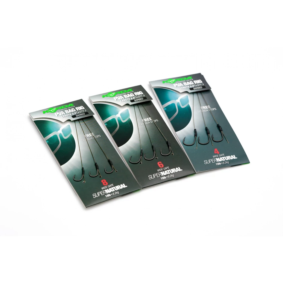 Korda Solidz PVA Bag Rig Wide Gape 18 lb előkötött horog szekció PVA Bag-hez