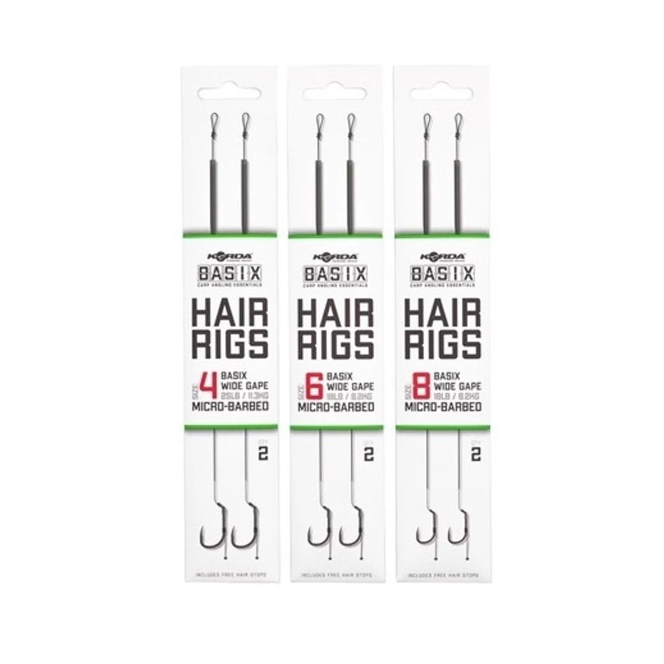 Korda Basix Hair Rigs készre kötött mikroszakállas horogelőke 4-es méret